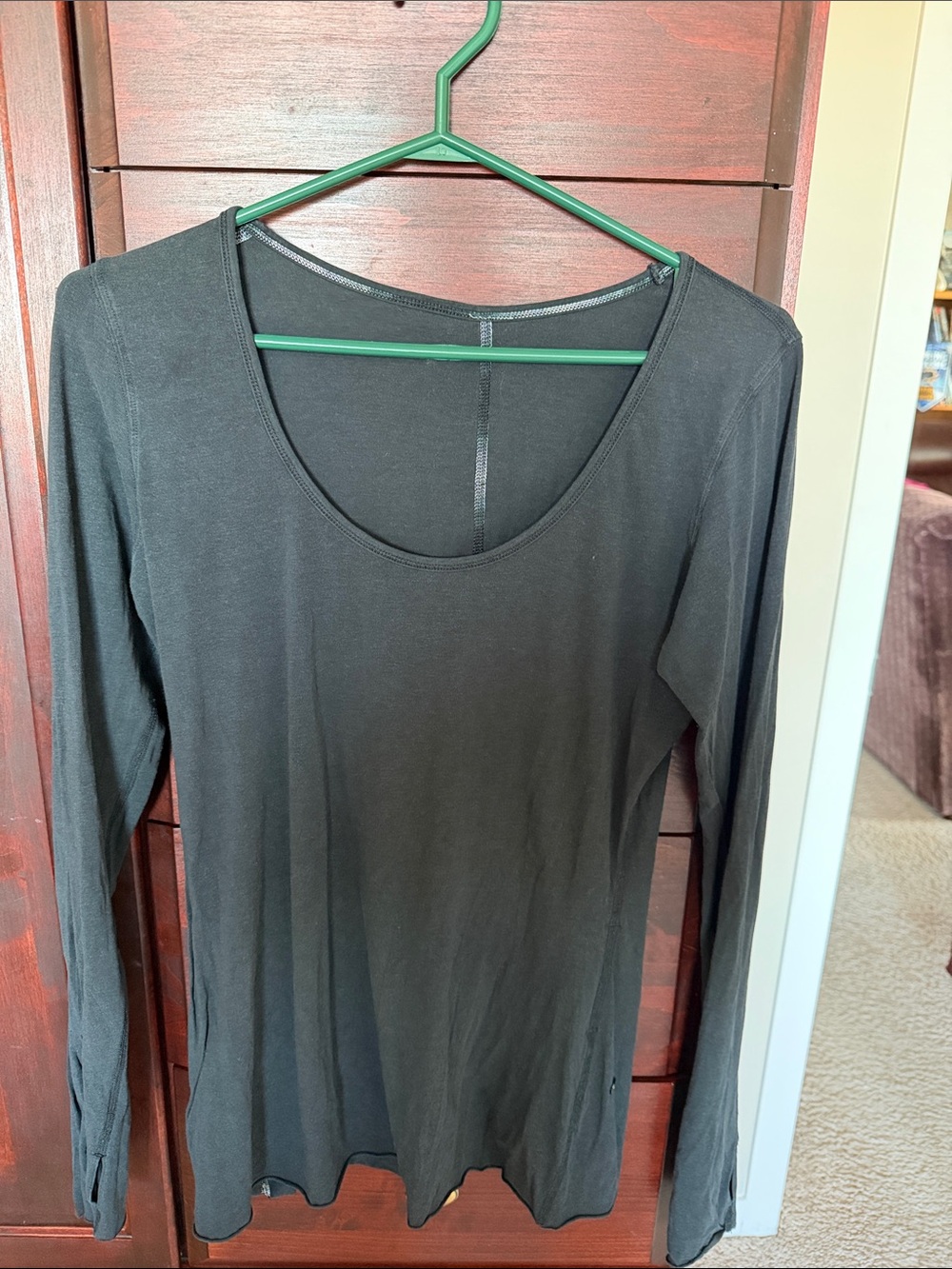 lululemon athletica Black Long Sleeve Scoop Neck Tee